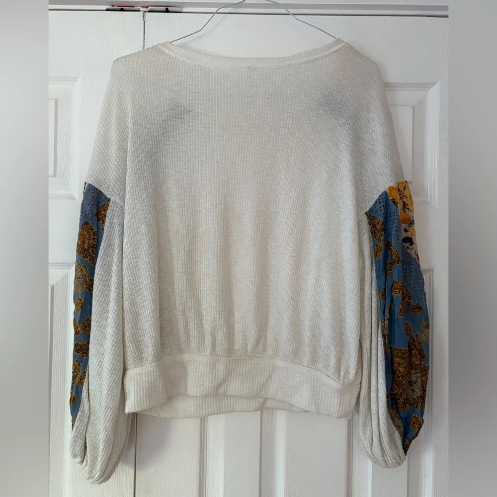 Free People Casual Clash Floral Balloon‎ Sleeves Size Small EUC